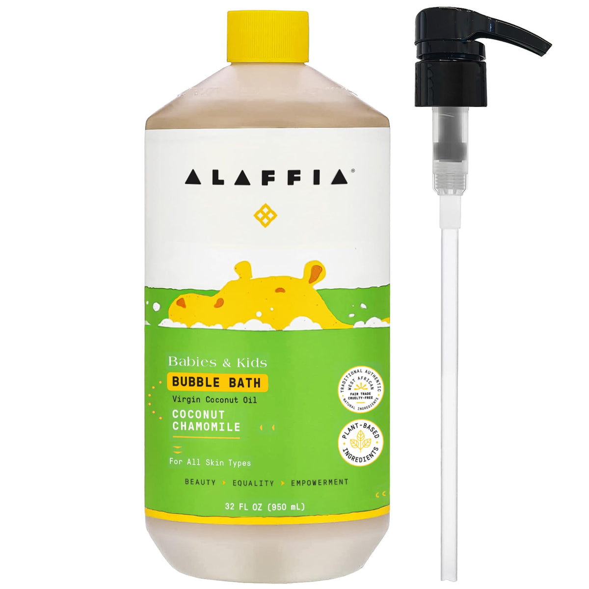 Alaffia Bubble Bath Coconut Chamomile with Pump for gentle cleansing of delicate skin
