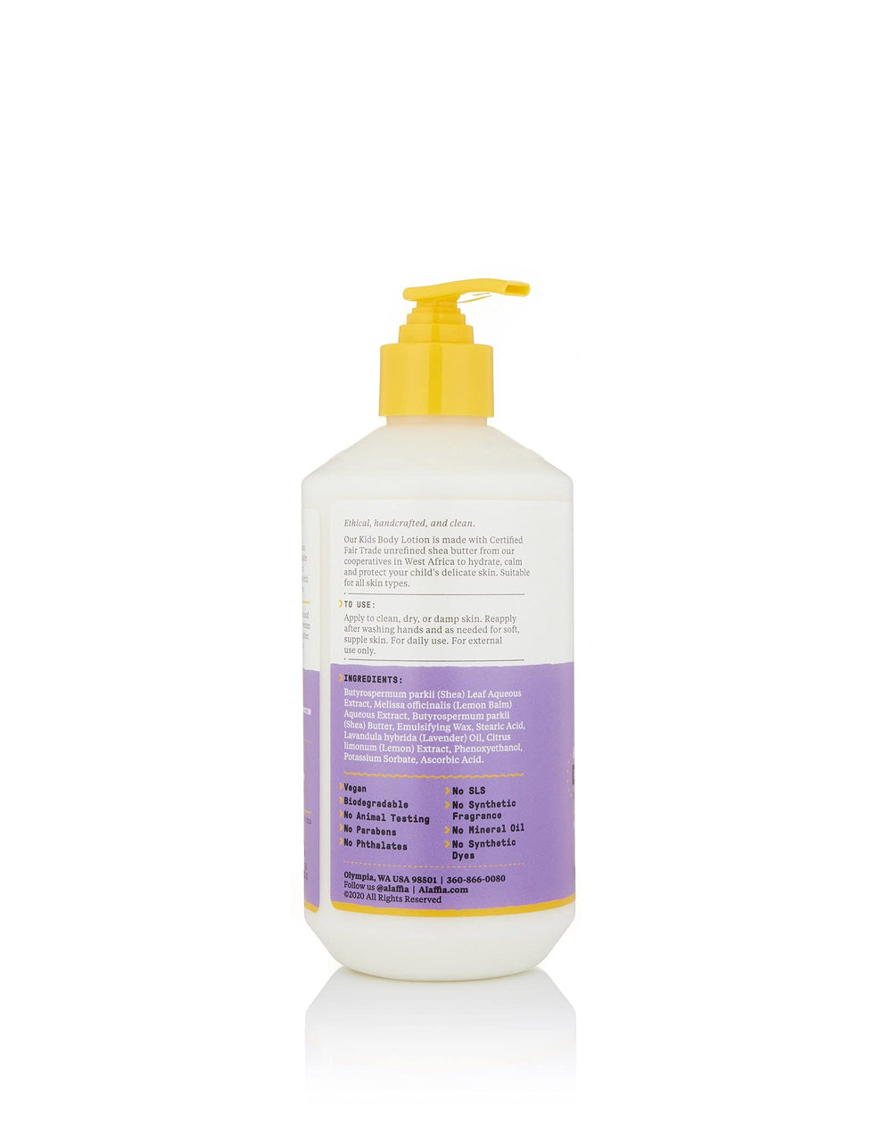 Alaffia Everyday Shea Body Lotion pump distributes nourishing moisture for delicate skin.