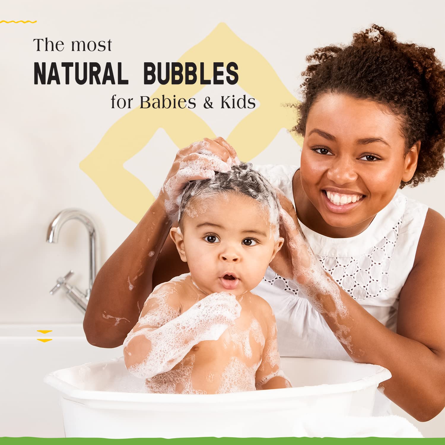 Alaffia Bubble Bath with yarrow helps calm little ones during tub time