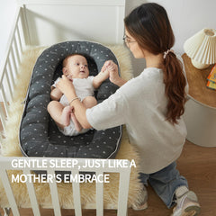 AlamzBeaba baby lounger gray foldable backpack for easy travel and storage
