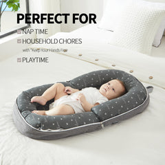 AlamzBeaba baby lounger gray memory foam for gentle support and comfort