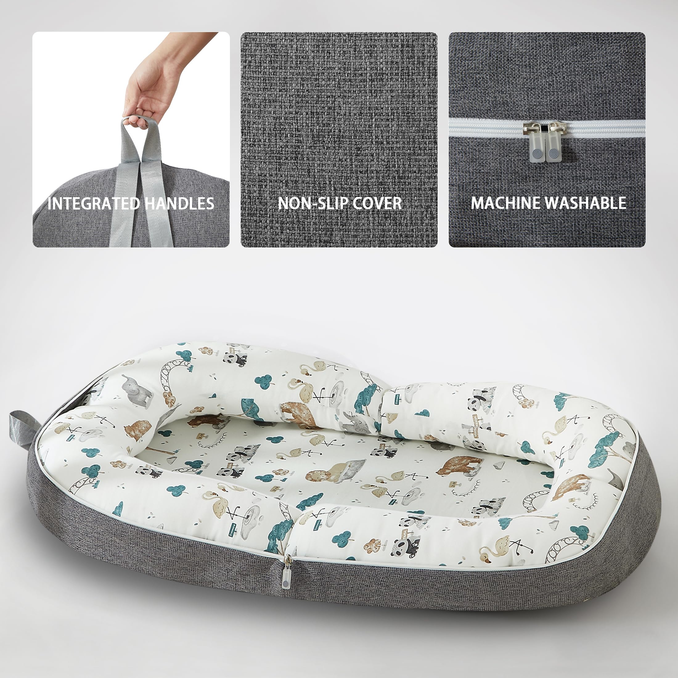 AlamzBeaba lounger versatile for rest, play, and naps