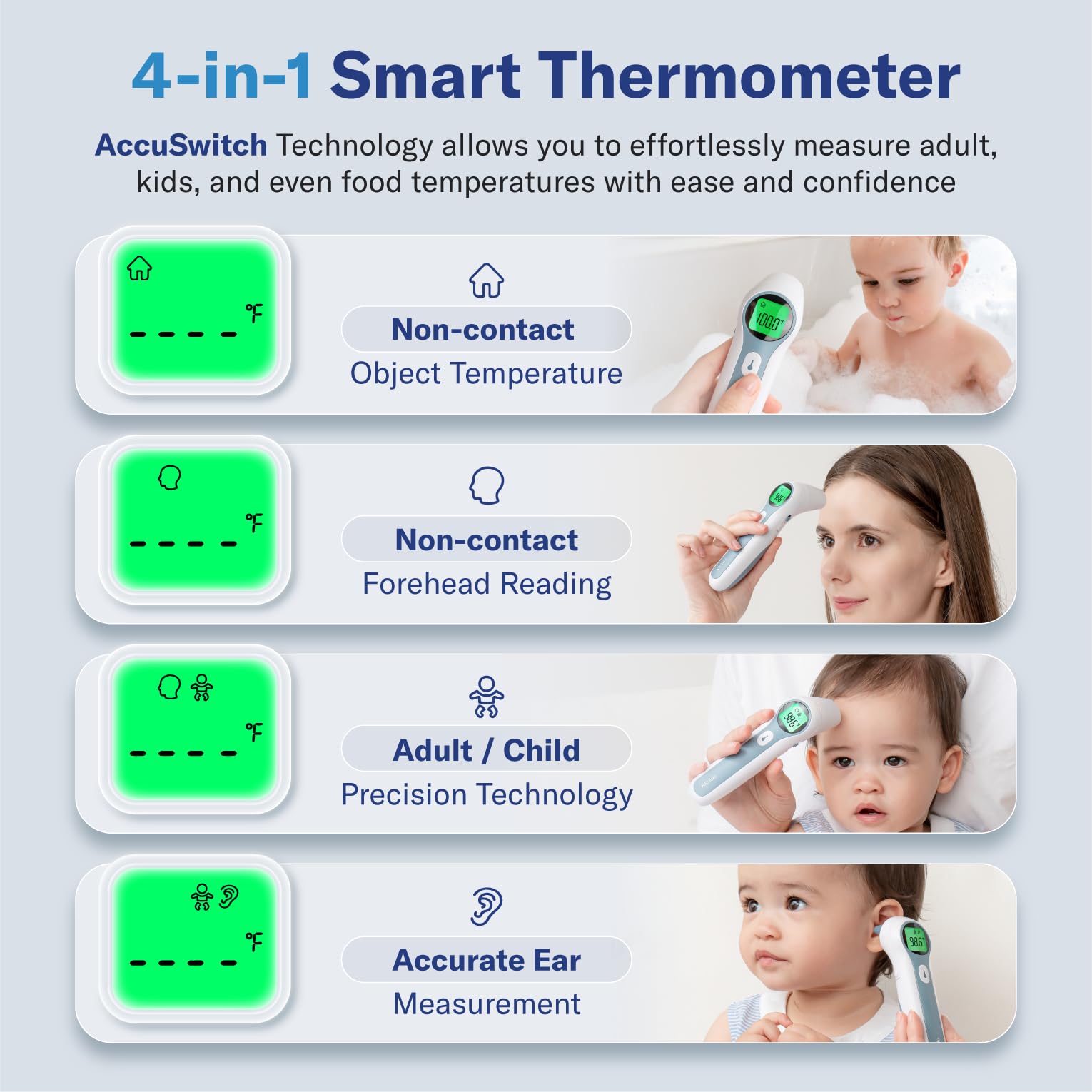 Alcedo ear mode provides precise infrared readings at the ear