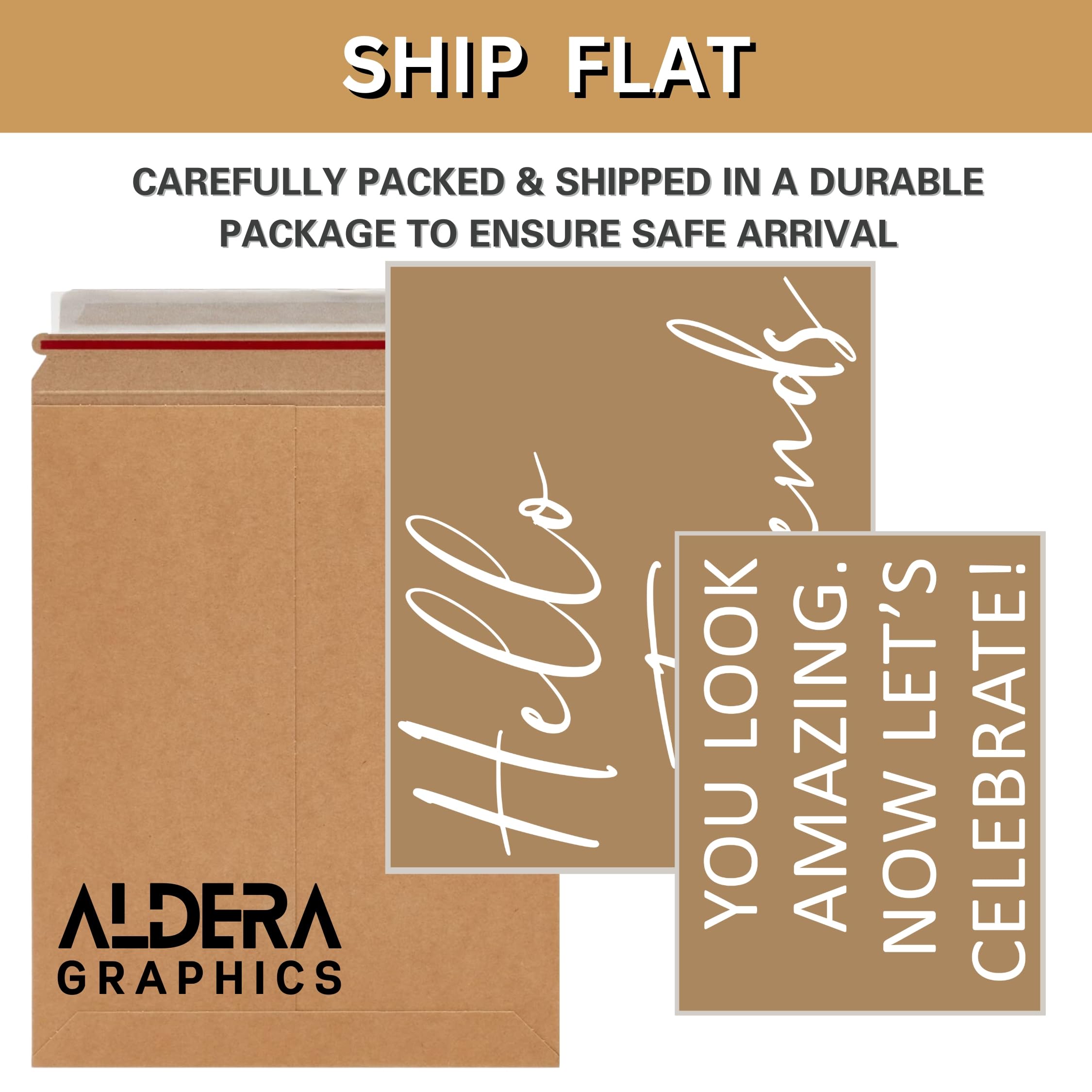 Aldera Graphics 12x9 wedding decal on a smaller mirror