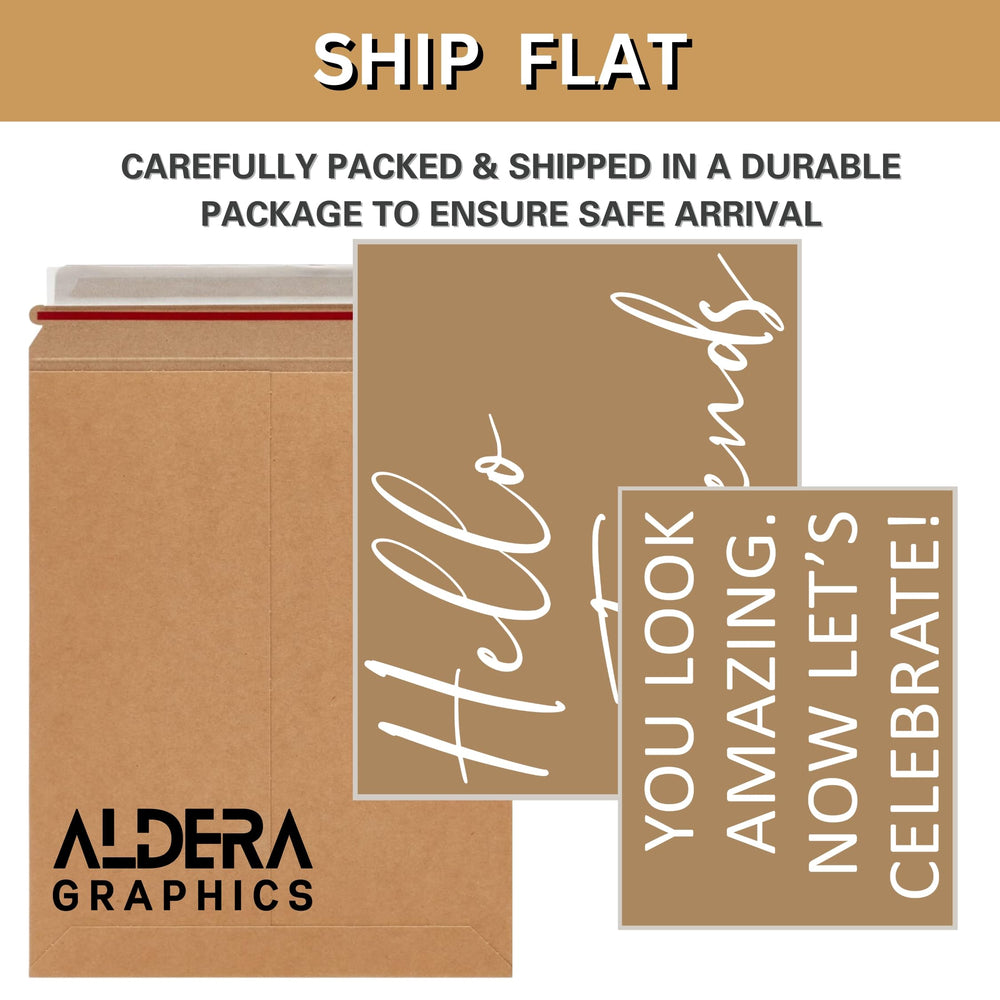 Aldera Graphics 12x9 wedding decal on a smaller mirror