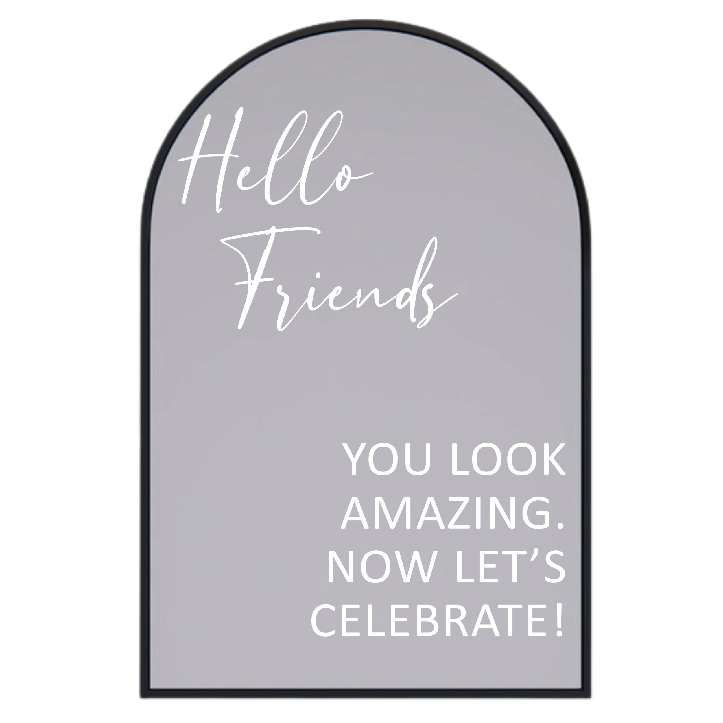 Aldera Graphics selfie mirror decal applied on a wedding backdrop for photo-ready moments