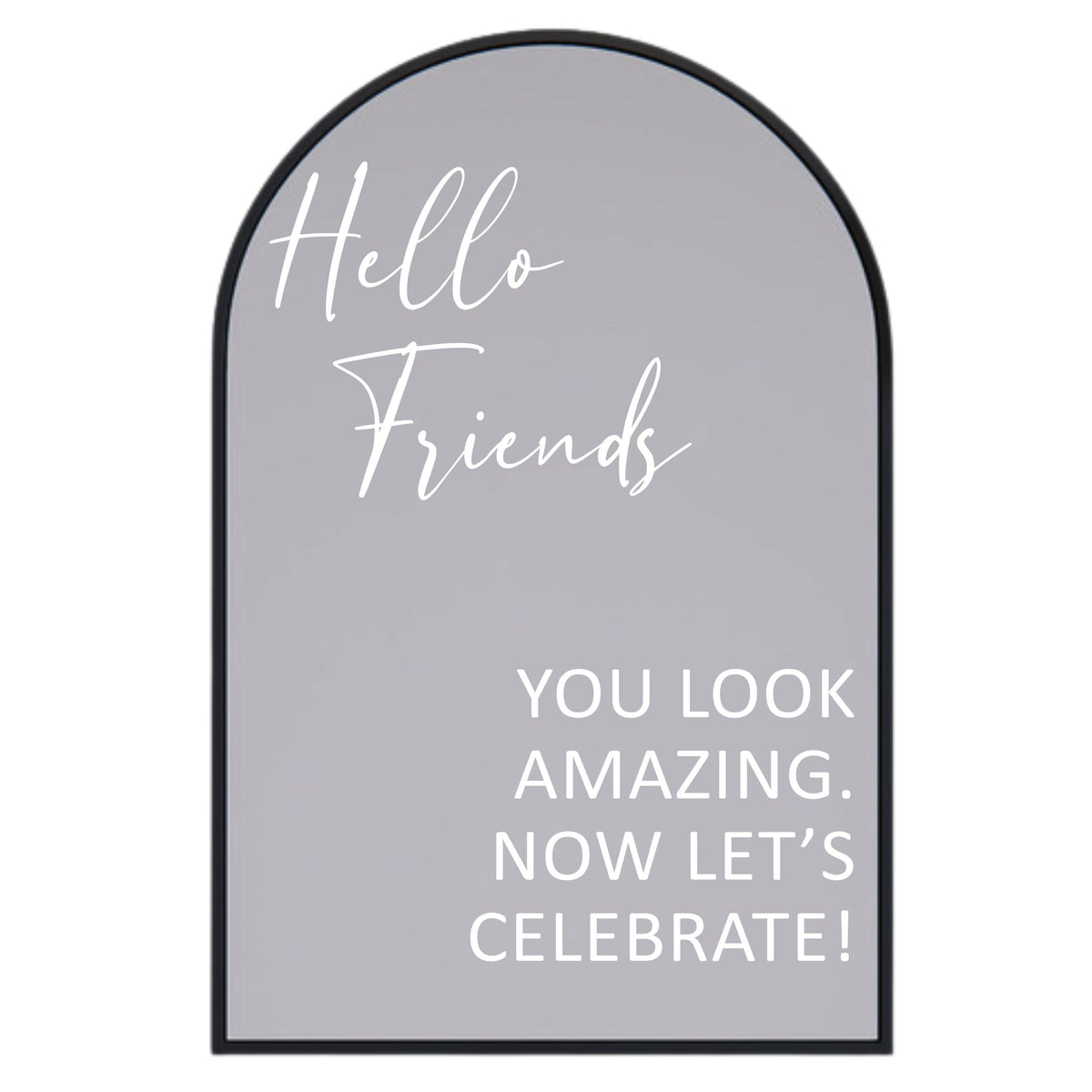 Aldera Graphics selfie mirror decal applied on a wedding backdrop for photo-ready moments