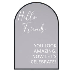 Aldera Graphics selfie mirror decal applied on a wedding backdrop for photo-ready moments