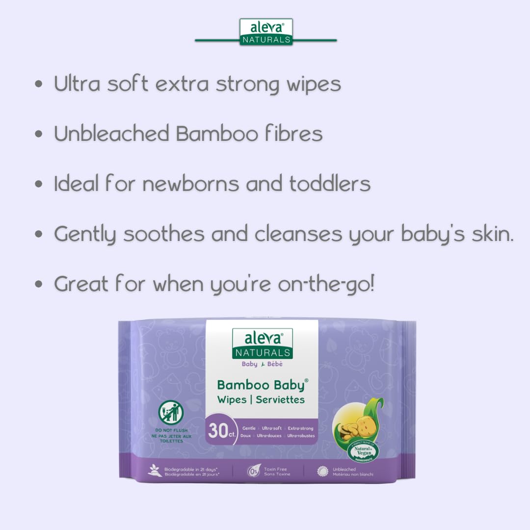 Aleva Naturals bamboo wipes are free of harsh chemicals for a cleaner routine.