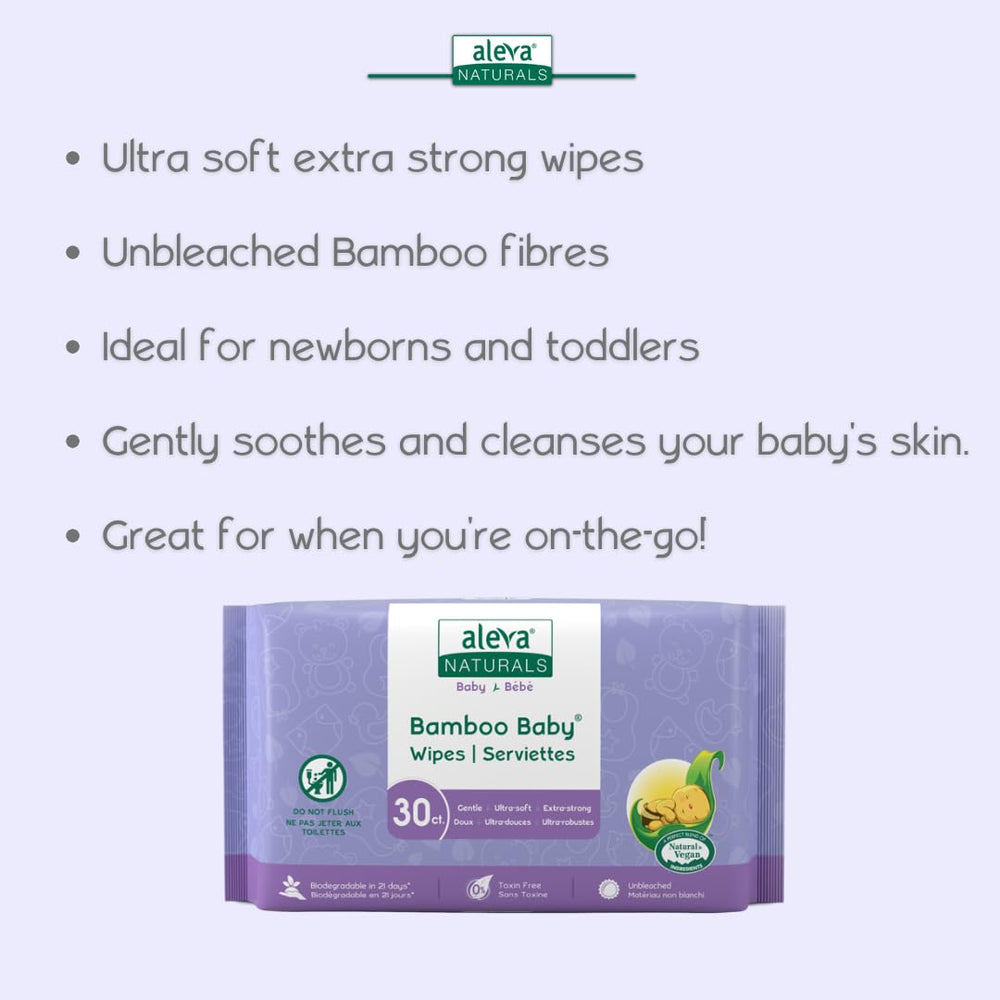 Aleva Naturals bamboo wipes are free of harsh chemicals for a cleaner routine.