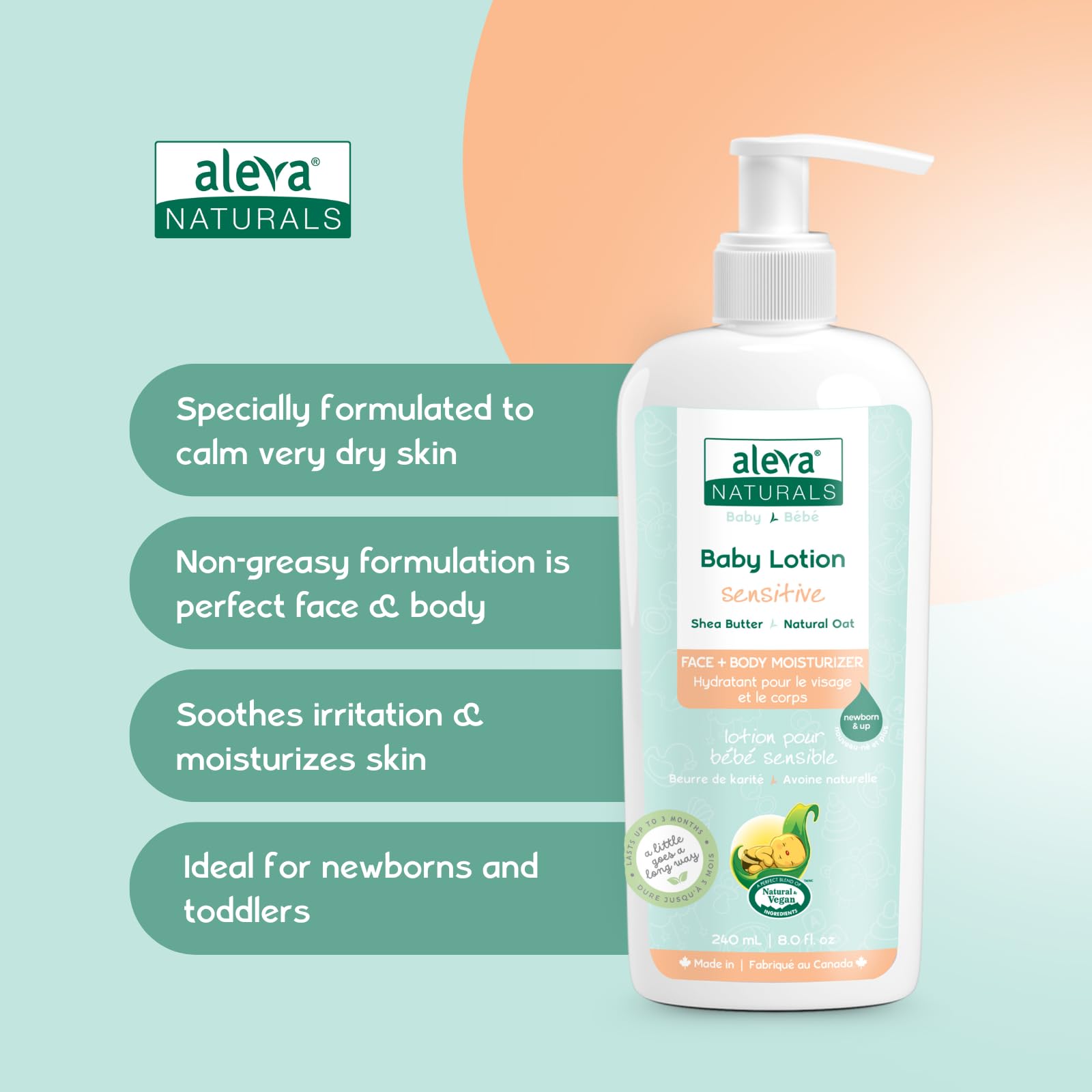 Aleva Naturals Daily Soothing Moisturizer face application shows gentle care for sensitive skin.