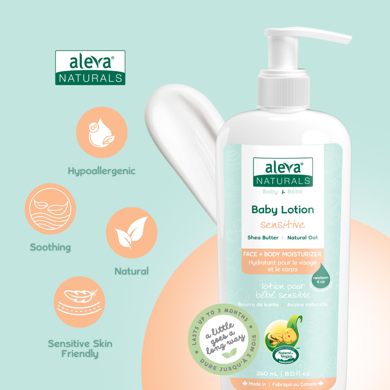 Aleva Naturals Daily Soothing Moisturizer ingredients bowl highlights oatmeal, bisabolol, and vitamin E.
