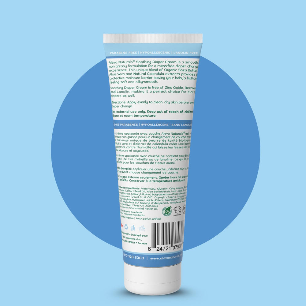 Aleva Naturals packaging with Canada-made note and natural ingredients