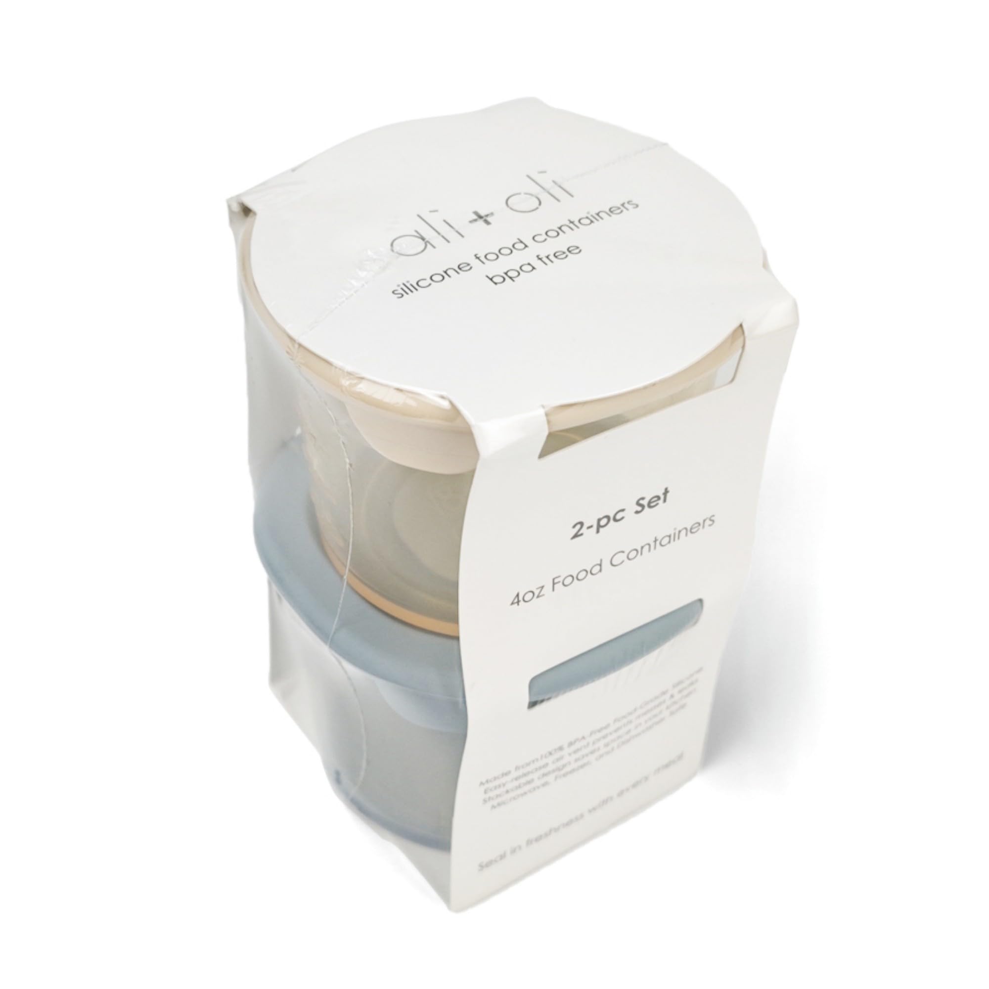Ali+Oli containers suited for daycare, travel, and home use.