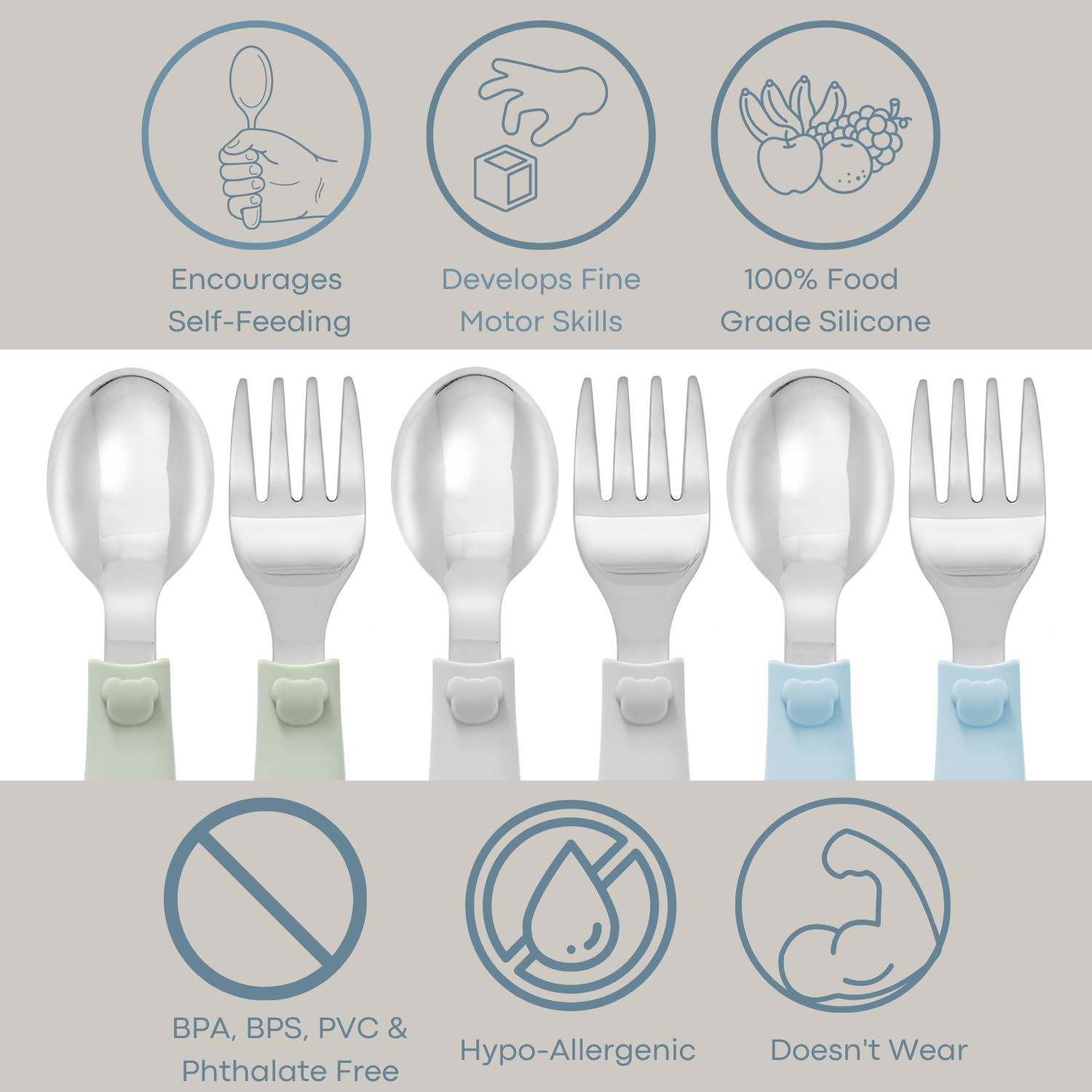 Ali+Oli utensils stay shiny and rust-free through daily use