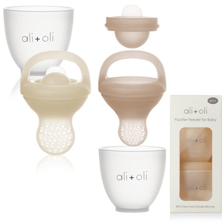 Ali+Oli food feeder set 2pc with BPA-free silicone for safe introductions.