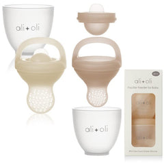 Ali+Oli food feeder set 2pc with BPA-free silicone for safe introductions.