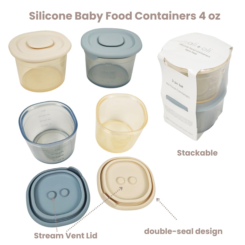Ali+Oli airtight leakproof lids prevent spills during transport.