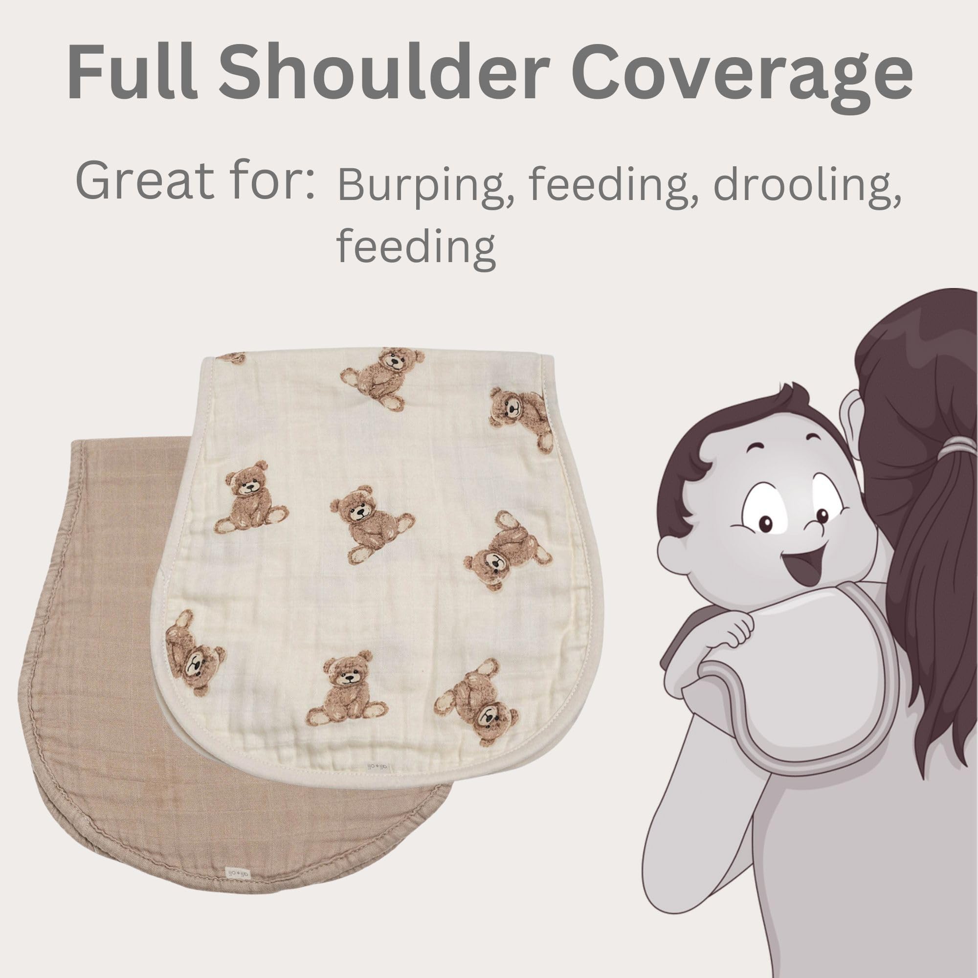 Ali+Oli organic cotton burp cloths are gentle on delicate baby skin.