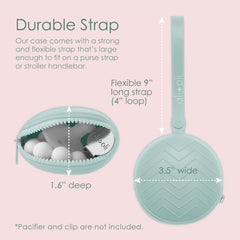 Ali+Oli silicone case with travel clip attaches to diaper bags.