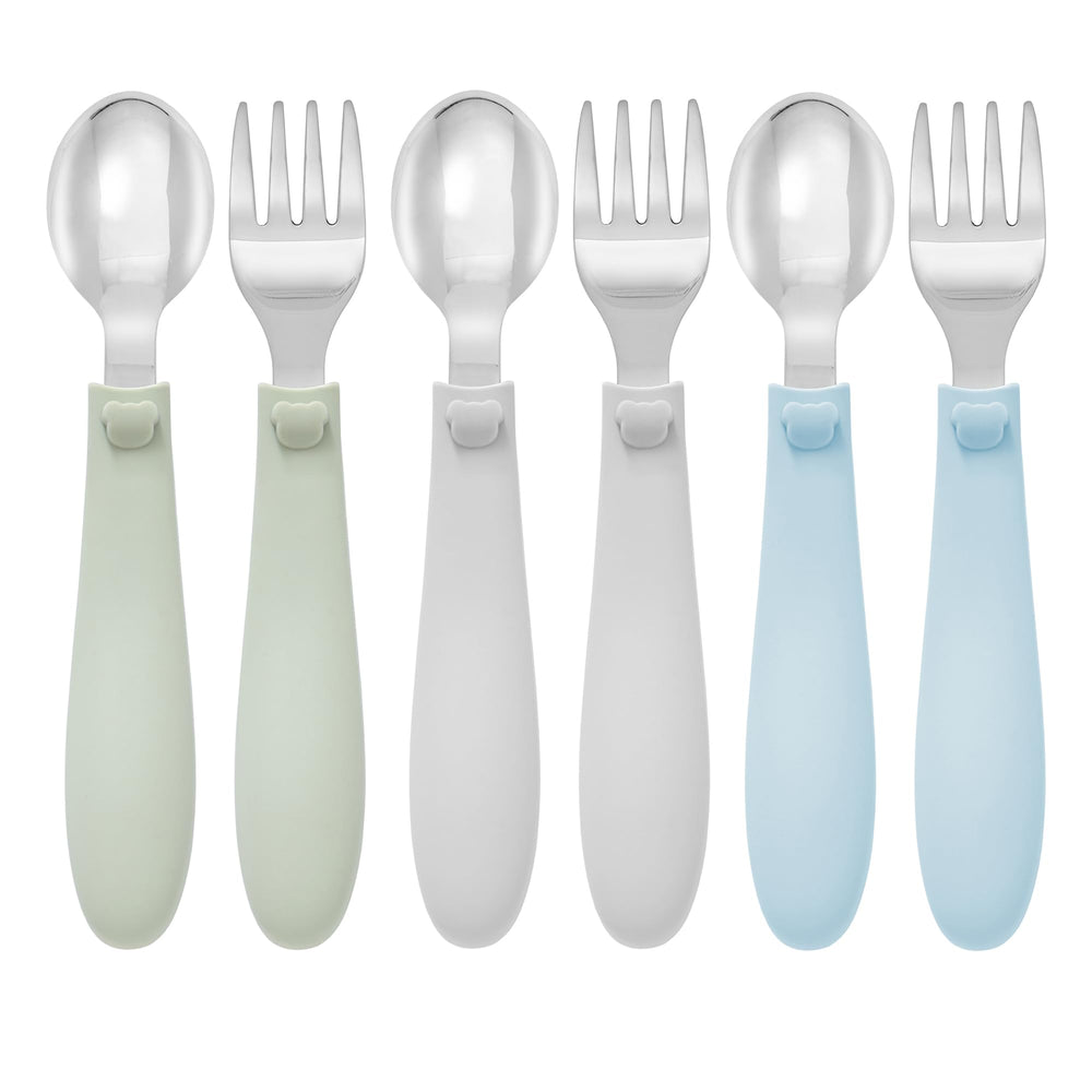 Ali+Oli spoon and fork with rounded tines for toddler-safe meals