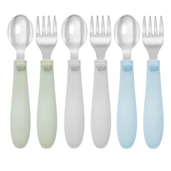 Ali+Oli spoon and fork with rounded tines for toddler-safe meals