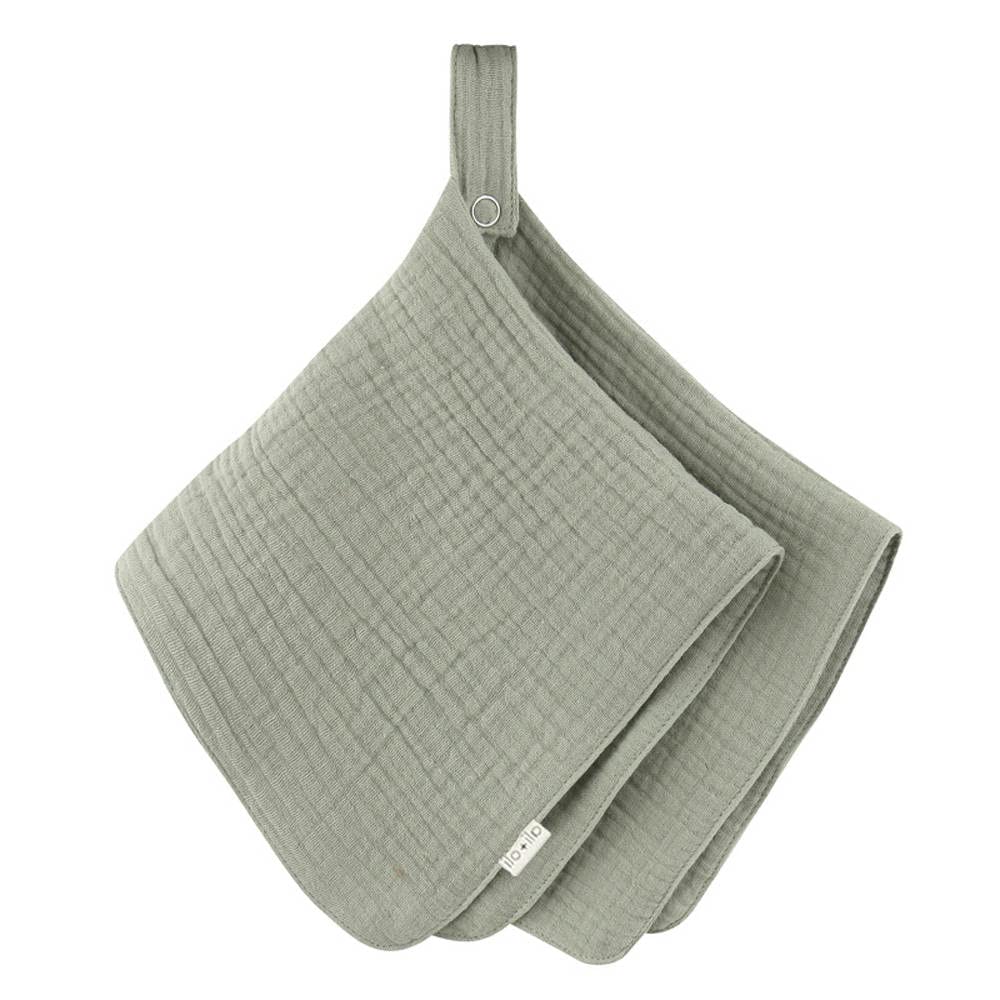 Ali+Oli pacifier holder blanket with snap closure keeps pacifier secure.