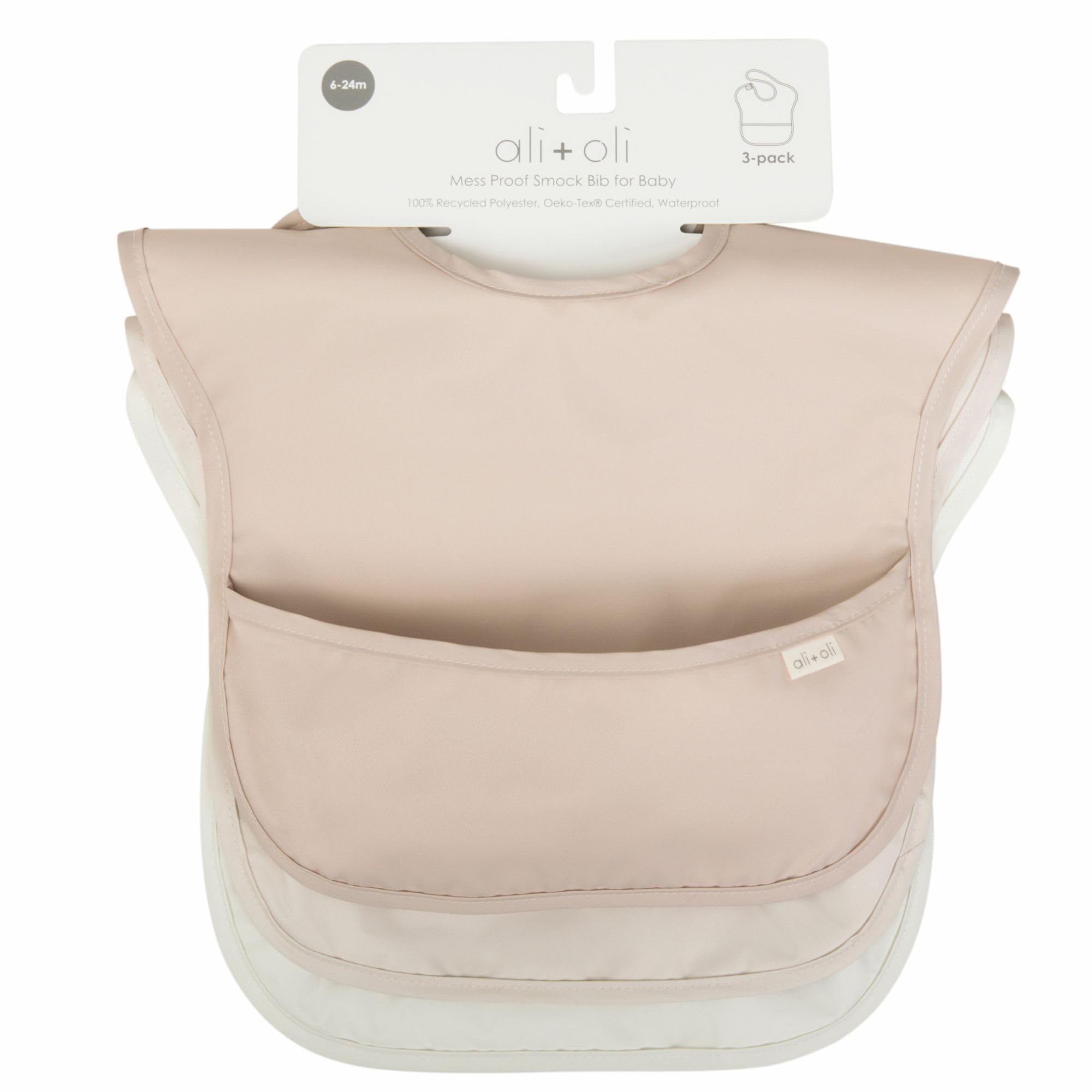 Ali+Oli easy-care bib supports self-feeding and daycare routines