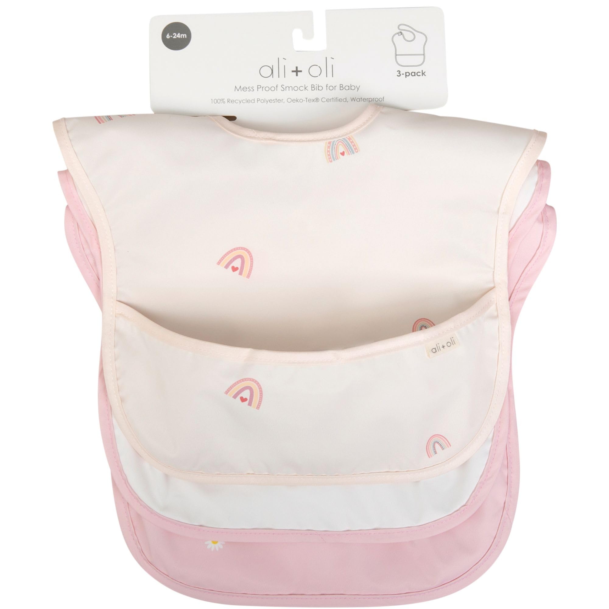 Ali+Oli Smock Bib colorways fit modern nurseries.
