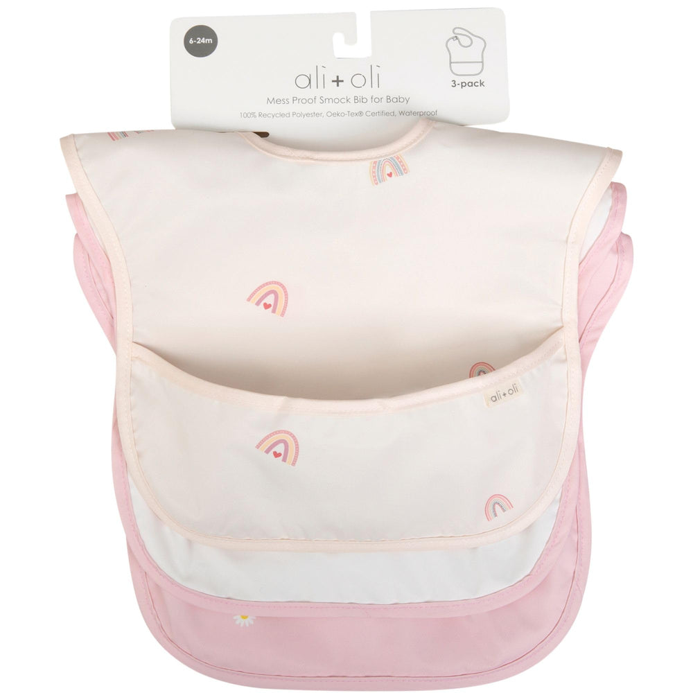 Ali+Oli Smock Bib colorways fit modern nurseries.