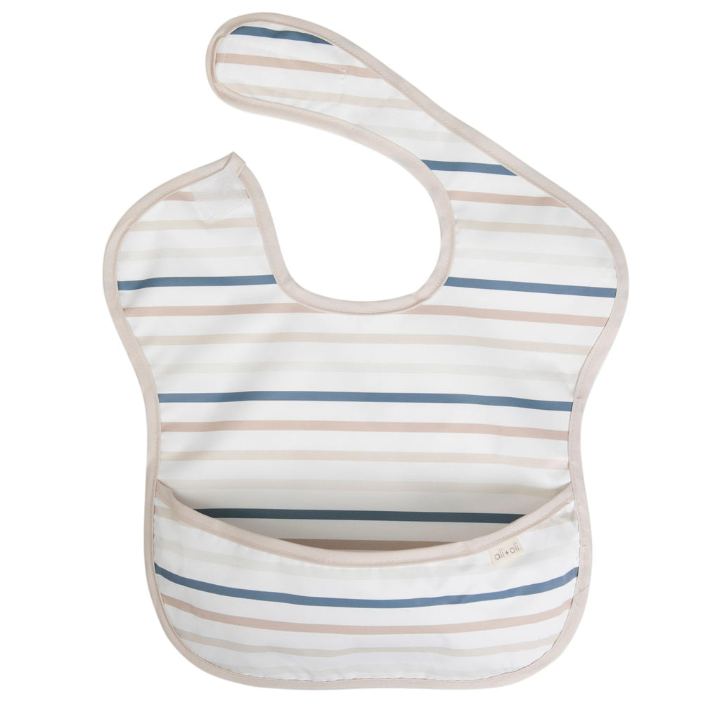 Ali+Oli Smock Bib 3pc set, machine washable for quick cleanup.