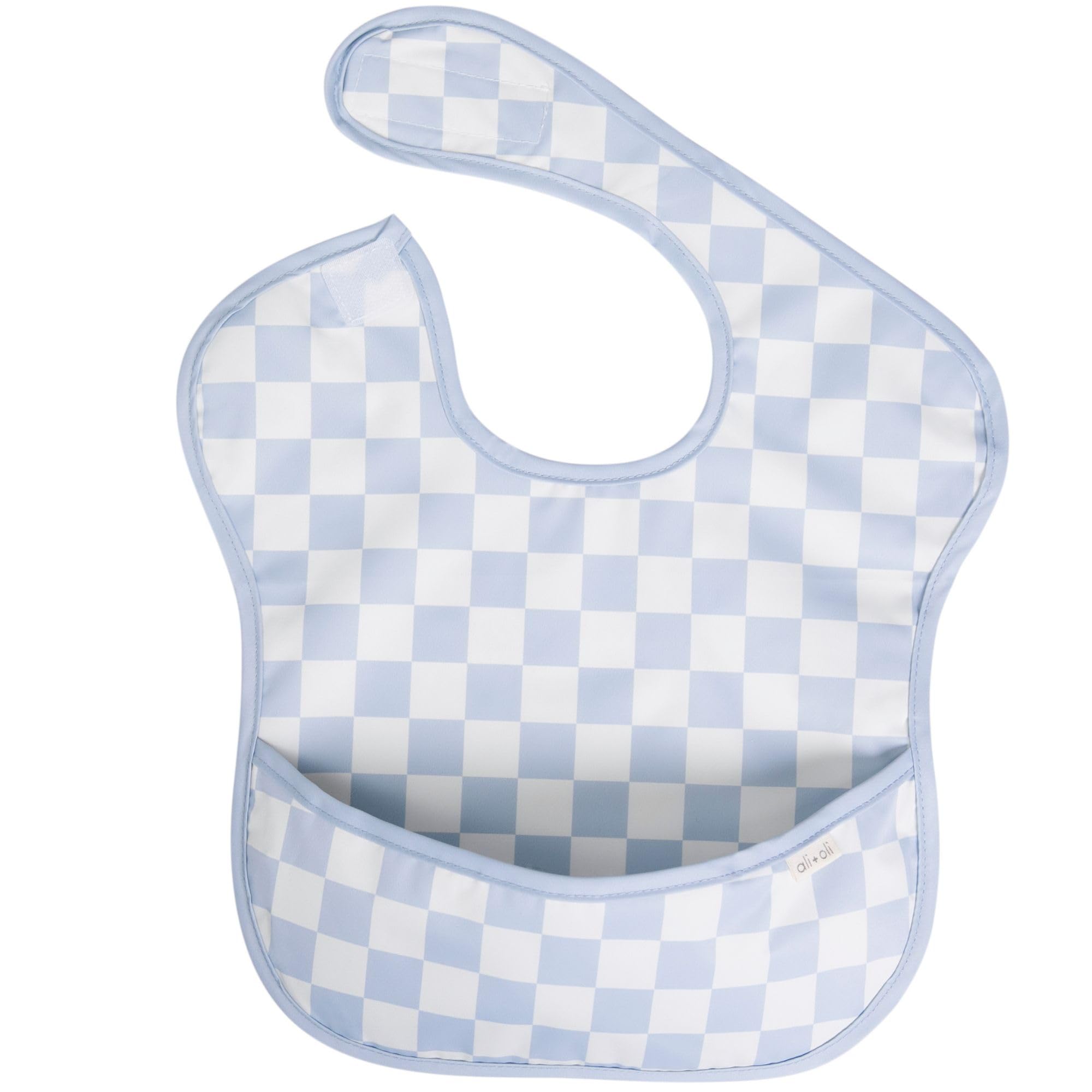 Ali+Oli Smock Bib travel-friendly, folds compactly for bags.