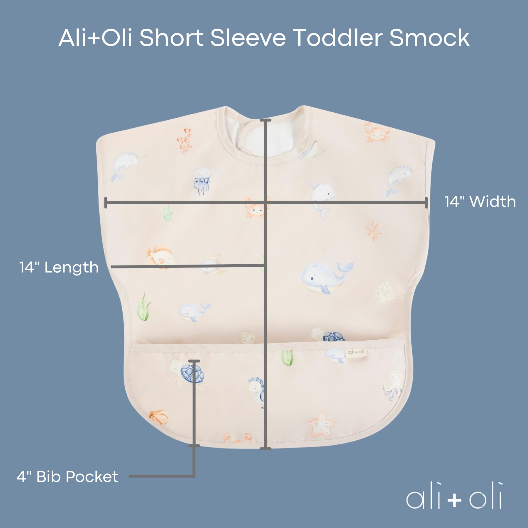 OEKO-TEX certified Ali+Oli bib, soft neckline prevents skin irritation.