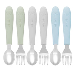 Ali+Oli utensils feature soft silicone handles for ergonomic non-slip grip