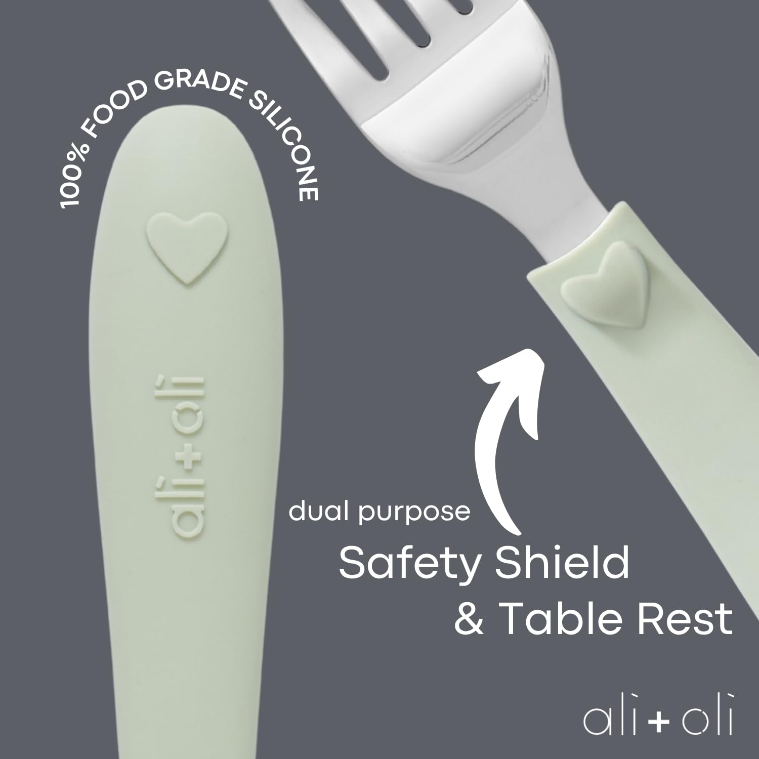 Ali+Oli toddler utensils ergonomic design supports small hands