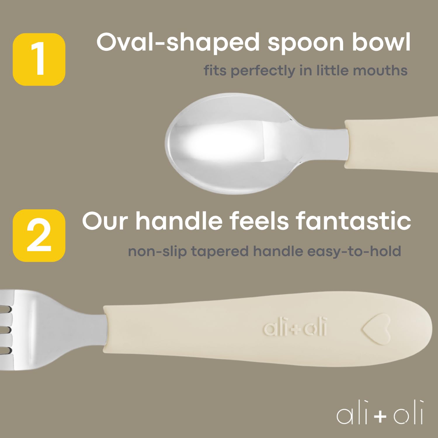 Ali+Oli toddler utensils non-slip silicone handles aid grip