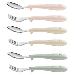 Ali+Oli toddler utensils spoons with silicone handles for easy self-feeding and a comfortable grip