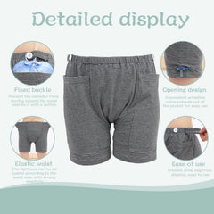 ALIALAVESTA catheter bag pants feature a waist-fix buckle to prevent slipping.