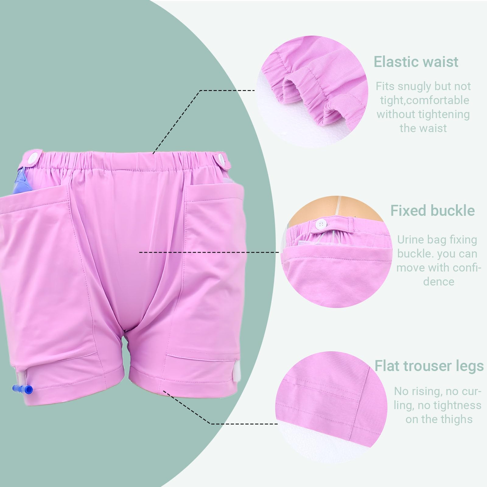 ALIALAVESTA trousers double pockets hold up to 2000 ml urine bags