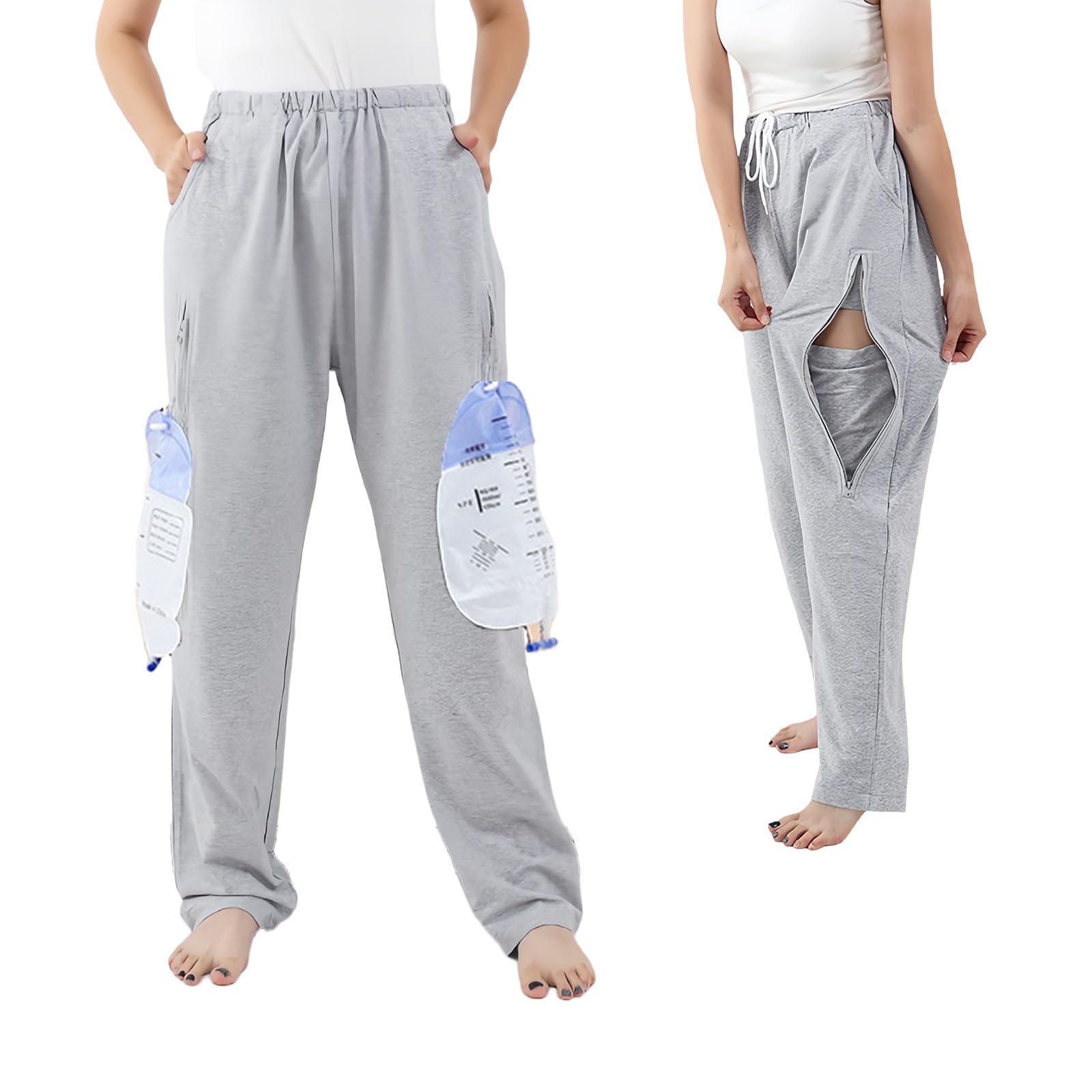 ALIALAVESTA unisex incontinence pants with hidden urine bag pocket for discreet travel.