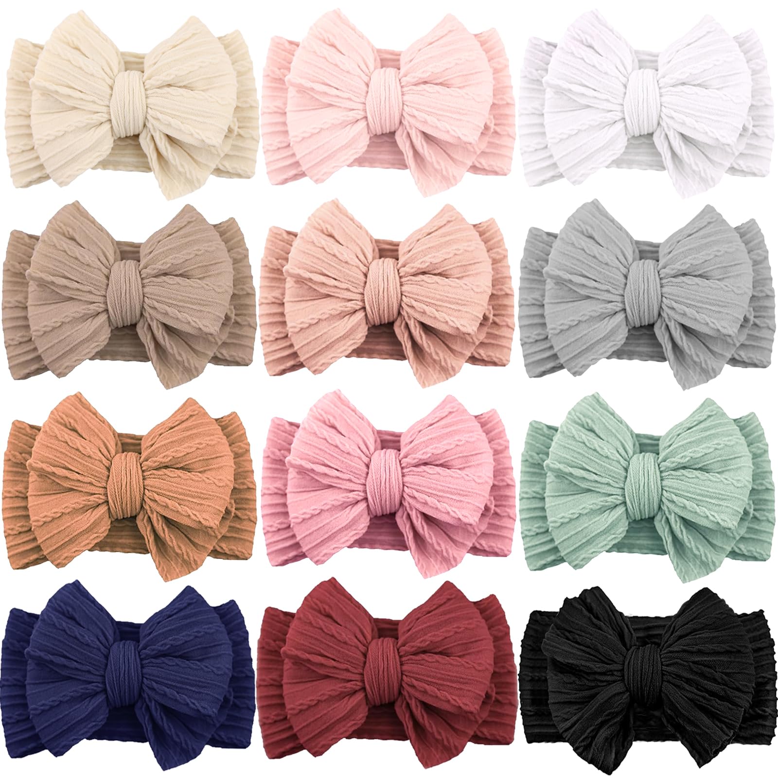 ALinmo 12-pack baby headbands set offering versatile colors for daily outfits