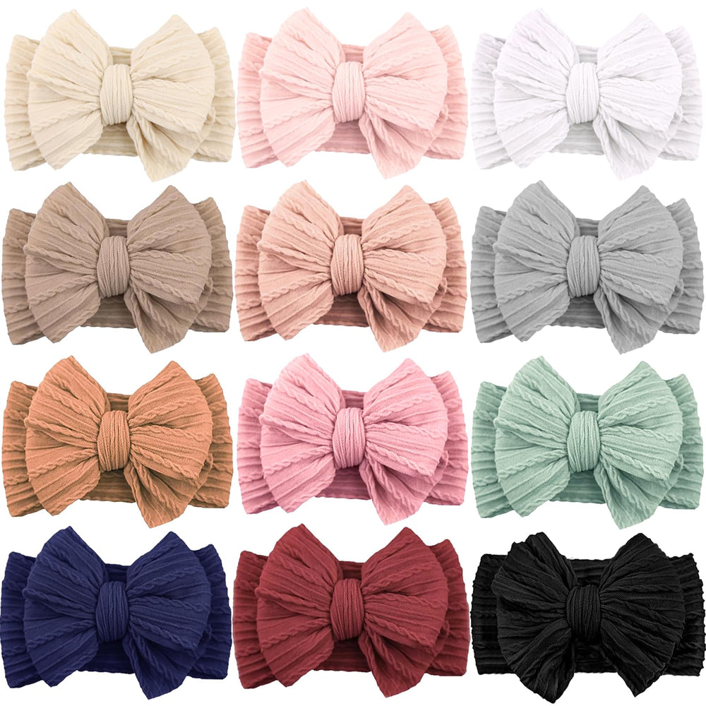ALinmo 12-pack baby headbands set offering versatile colors for daily outfits