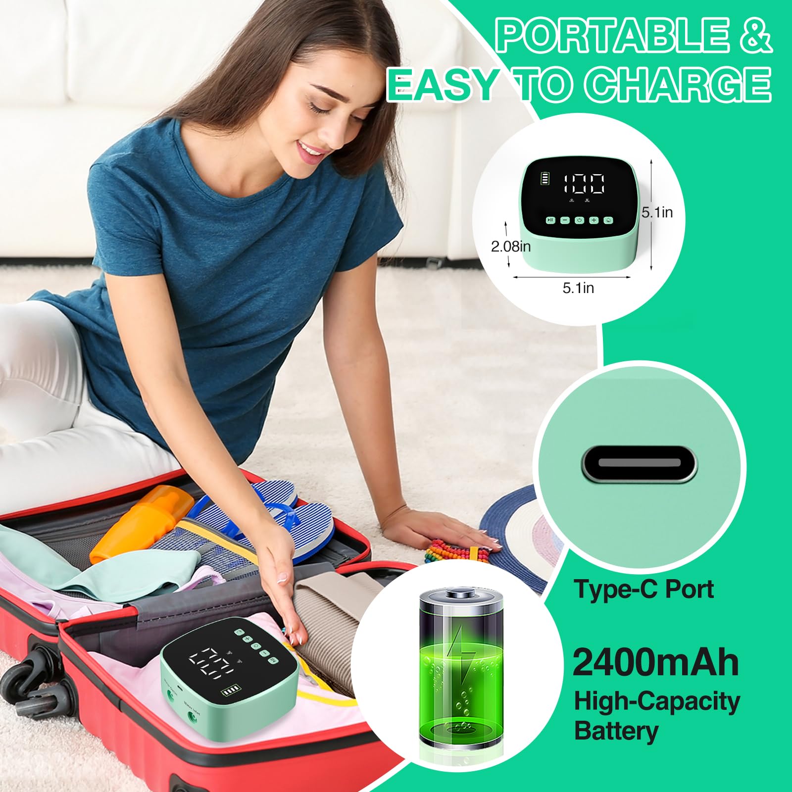 Alitake Enema Kit 2400mAh battery for portable operation