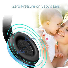 Alitamei adjustable-headband blue earmuffs ensuring a secure, comfy fit for toddlers.