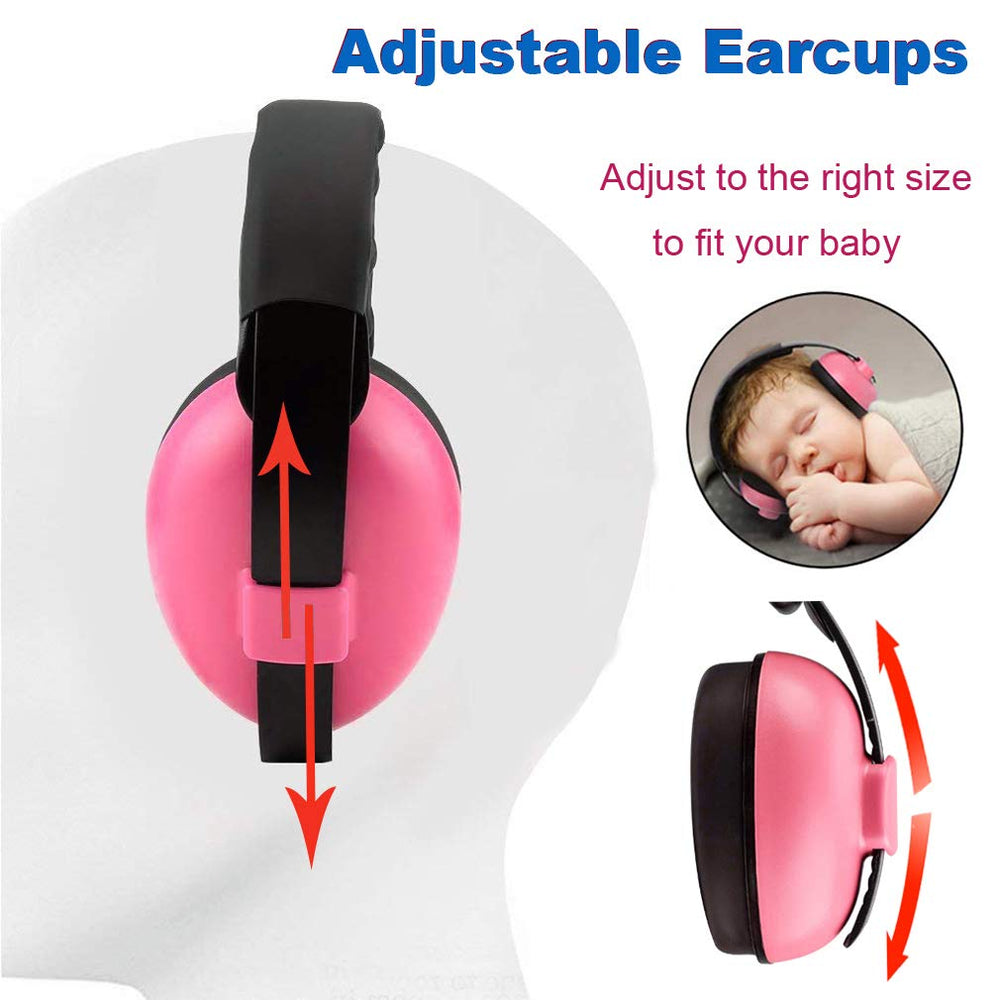 Alitamei baby ear protection headphones side view, adjustable headband for secure, comfortable wear.