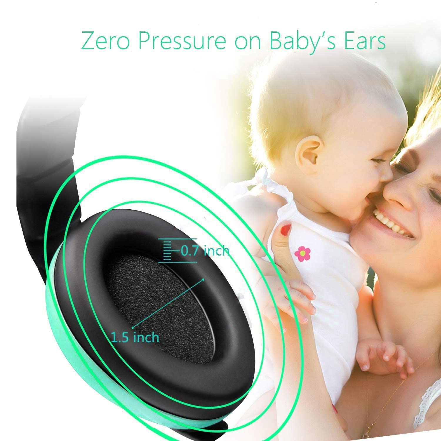 Alitamei kids headphones on a toddler during travel for calmer moments