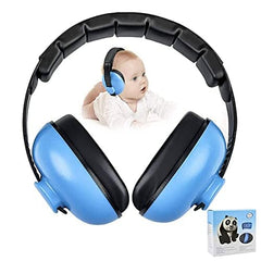 Soft padded blue earmuffs from Alitamei provide comfortable coverage.