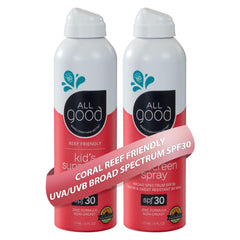 All Good Baby & Kids Sunscreen Spray bottle front view showing SPF 30 protection for outdoor play
