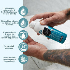 All Good Sports sunscreen butter stick close-up shows coconut oil for smooth blend.
