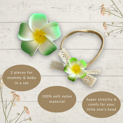 All Things Lani plumeria clip in Grass for baby styling